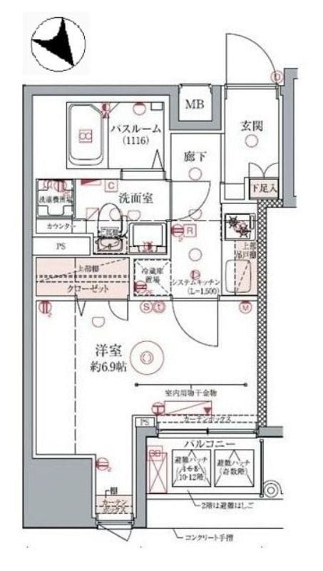 ドムス・スタイル銀座東 1303 間取り図
