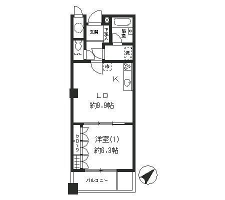 ニチレイ明石町レジデンス 1610 間取り図