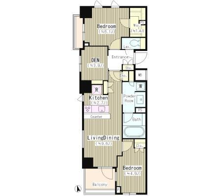 パークリュクス初台 215 間取り図