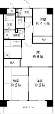 T’s garden蕨Ⅱ 409 間取り図