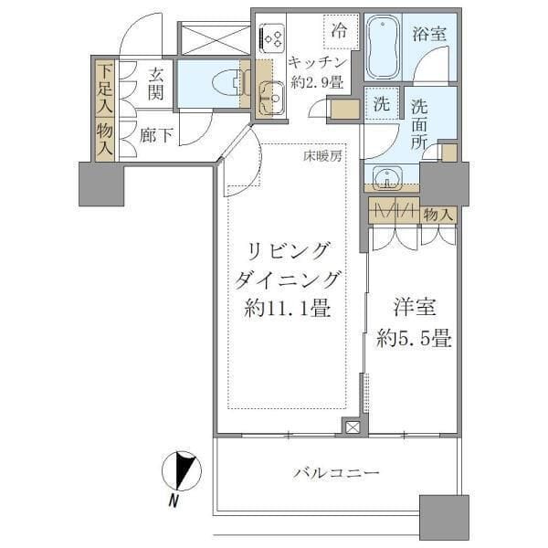 Brillia大井町 LA VIE EN TOWER 1808 間取り図