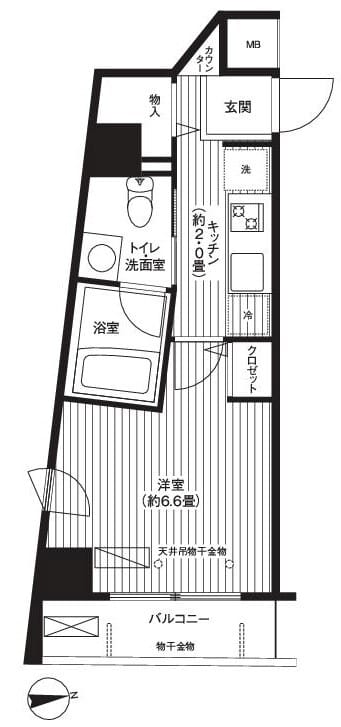 ハラスパジオ下北沢 403 間取り図