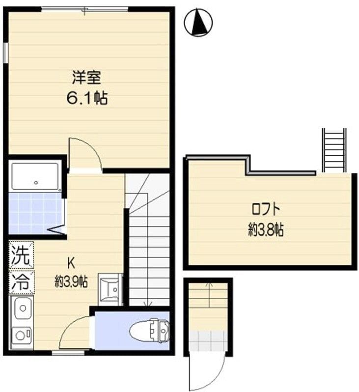 アオアクア浜田山 205 間取り図