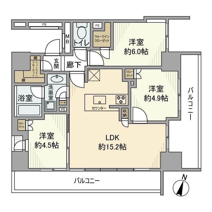 シティハウス中野中央 803 間取り図