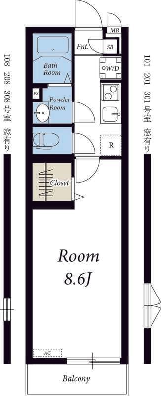 リブリ・フラムドール 308 間取り図