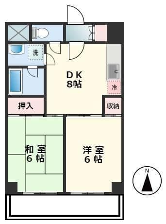 ハイツオーエド 807 間取り図