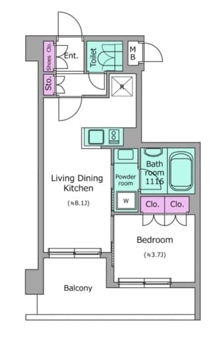 ドゥーエ菊川 0203 間取り図
