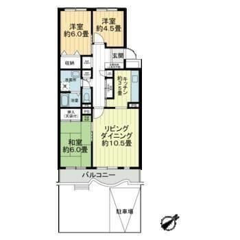 テレパレス日限山 0104 間取り図
