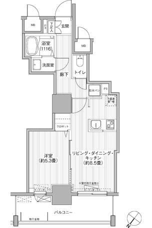 グランデュール富士 502 間取り図