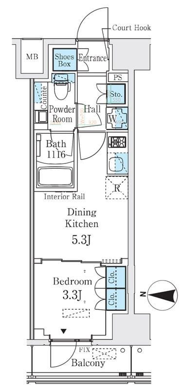 ベルファース錦糸町South 802 間取り図