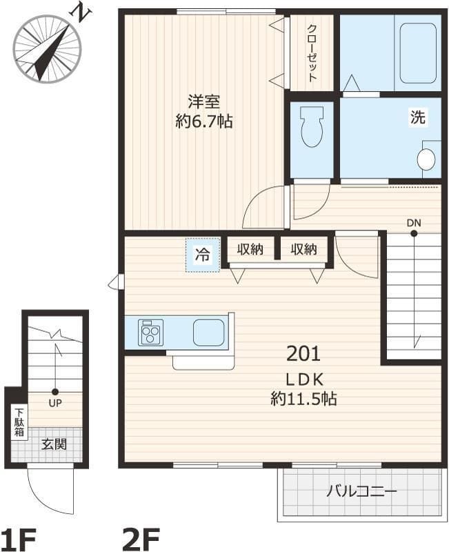 ルミエール トロワ 201 間取り図
