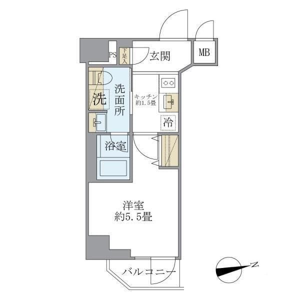 プラッツ旗の台 301 間取り図
