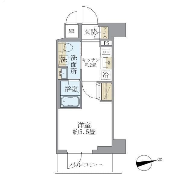 プラッツ旗の台 502 間取り図