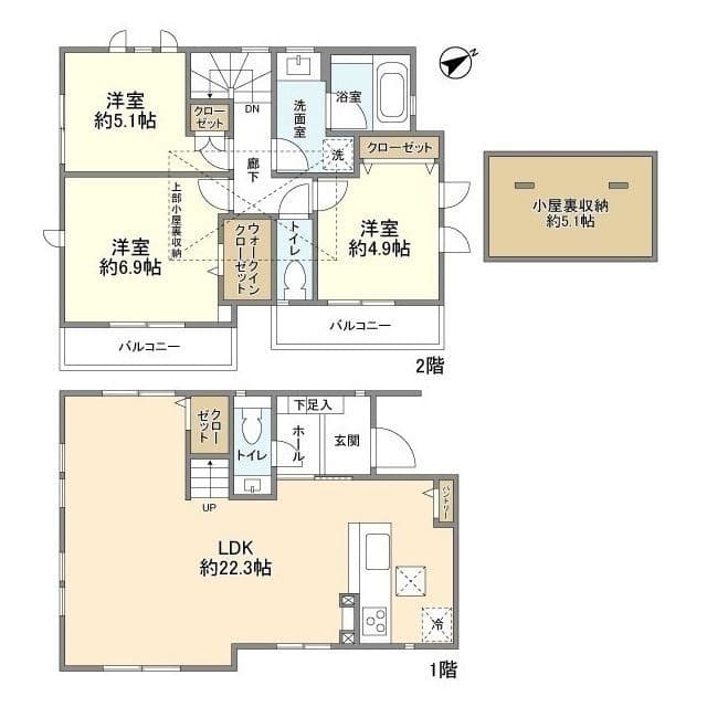 高井戸東4丁目貸家 31.9万円/入力なし/なし 間取り図