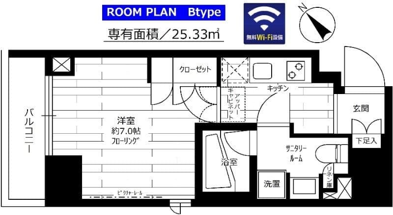 ステージファースト蔵前アジールコート 1102 間取り図