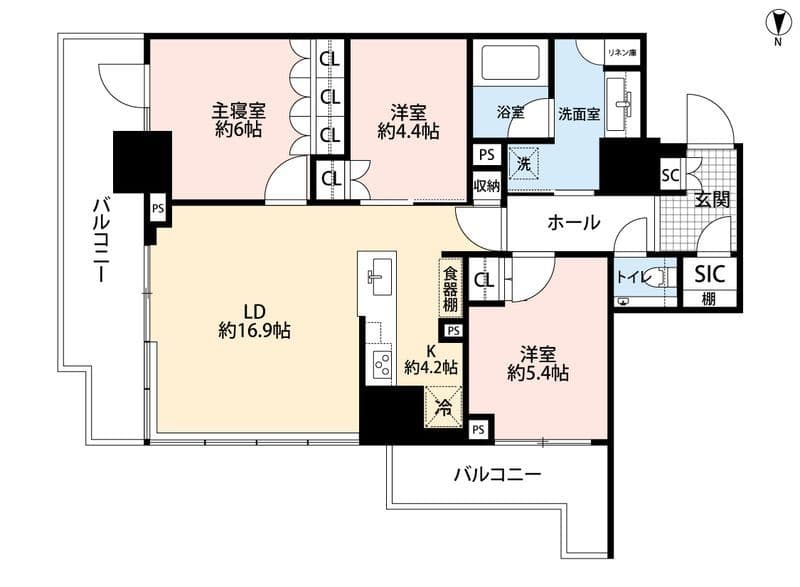パークシティ中野ザタワーブリーズ 413 間取り図