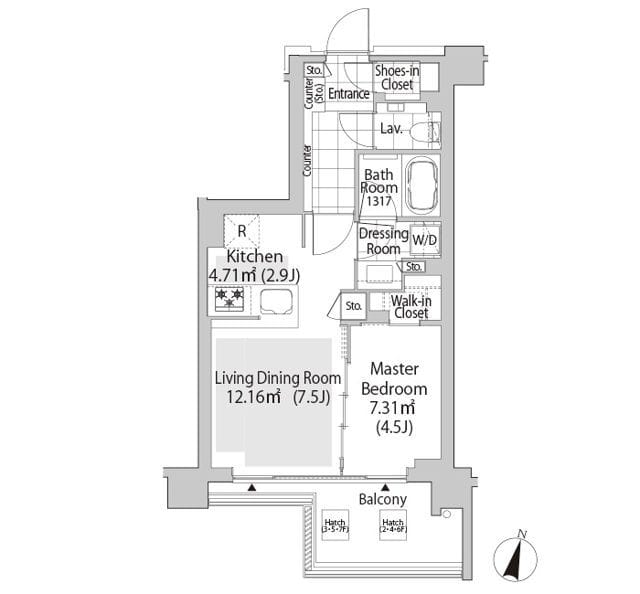 パークフラッツ渋谷神山町 0204 間取り図
