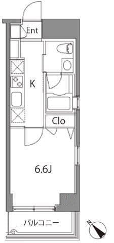 カスタリア中目黒 414 間取り図