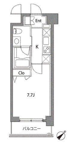 カスタリア中目黒 416 間取り図