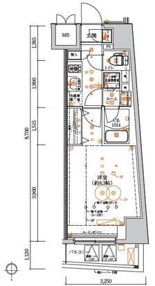 LUMEED中野坂上 401 間取り図