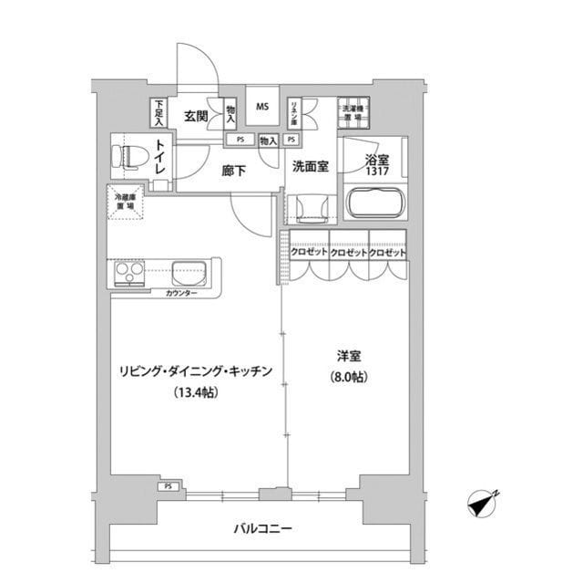 メトロステージ上野 1103 間取り図