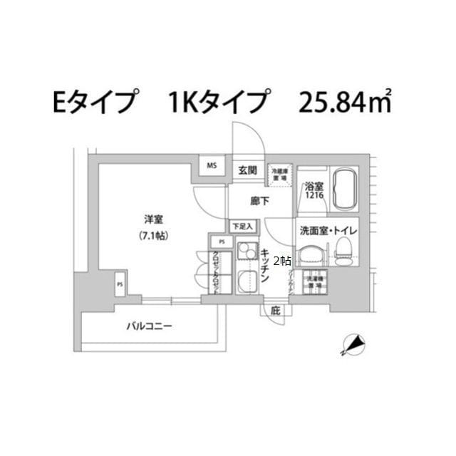 メトロステージ上野 1206 間取り図