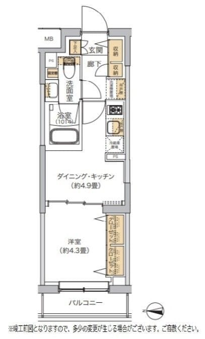リビオメゾン湯島 103 間取り図