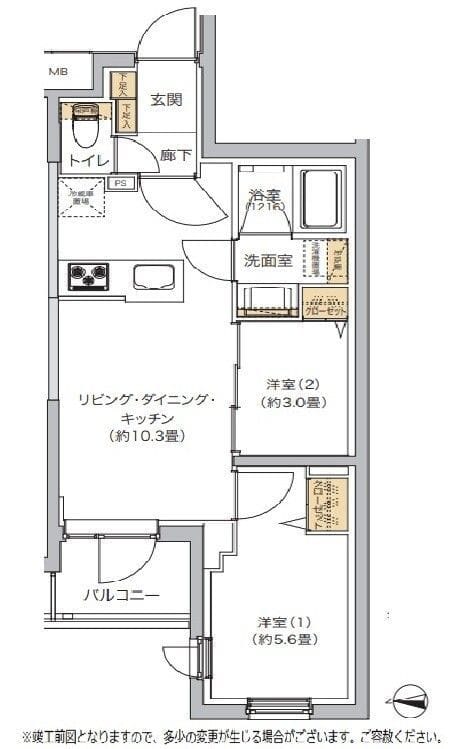 リビオメゾン湯島 105 間取り図