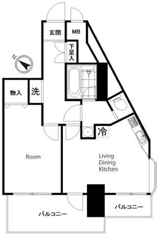 日神パレス北千住 902 間取り図