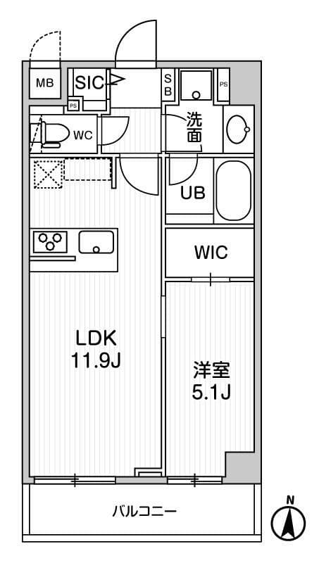 シーズンフラッツ押上テラス 404 間取り図