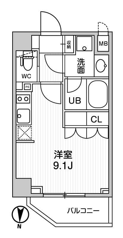 シーズンフラッツ押上テラス 505 間取り図