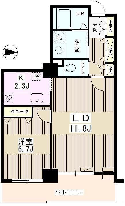 エルアージュ小石川B棟 1903 間取り図