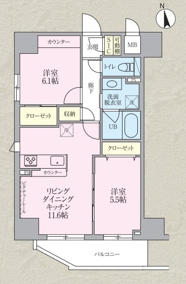 ザ・オベリスクイマド 401 間取り図