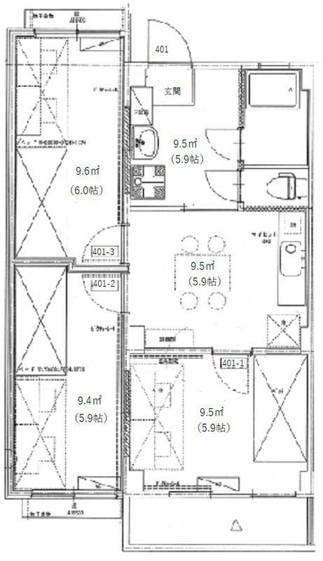 TCRE池袋椎名町(アパート) 401 間取り図
