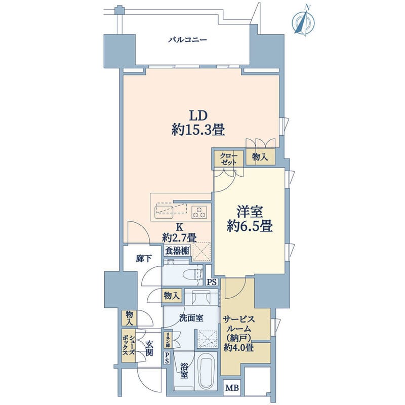 ザ・パークハウス市ヶ谷 407 間取り図