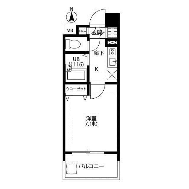 プレール高円寺 202 間取り図