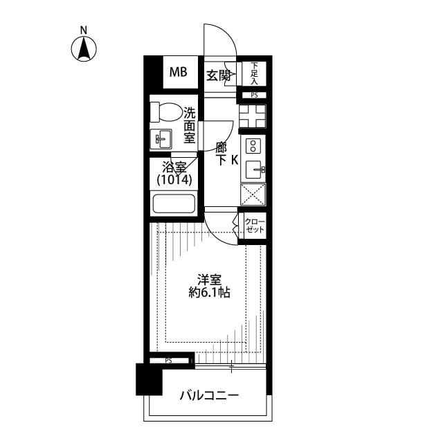 プレール・ドゥーク南品川 702 間取り図
