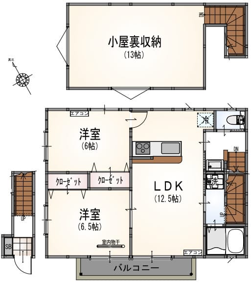 サンライズ登戸Ⅲ 201 間取り図