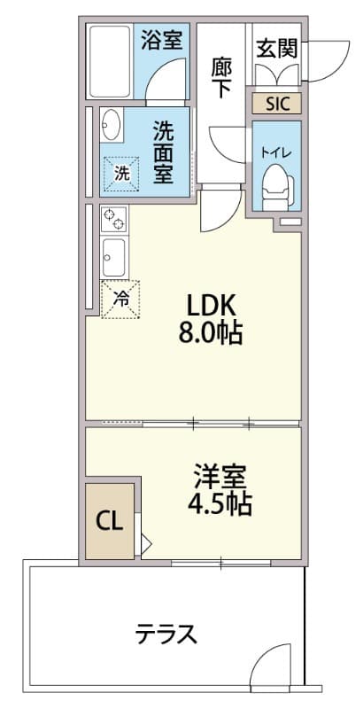 Tre Court Kitasenju(トレコート北千住) 101 間取り図