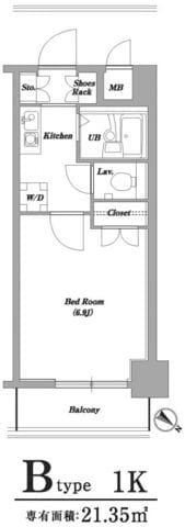 レジディア門前仲町 0906 間取り図
