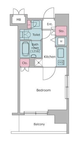 レジディア三軒茶屋 1205 間取り図