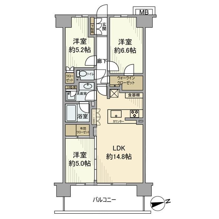 ブリリアンコート市川原木中山 905 間取り図