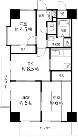 T’s garden蕨Ⅲ 401 間取り図