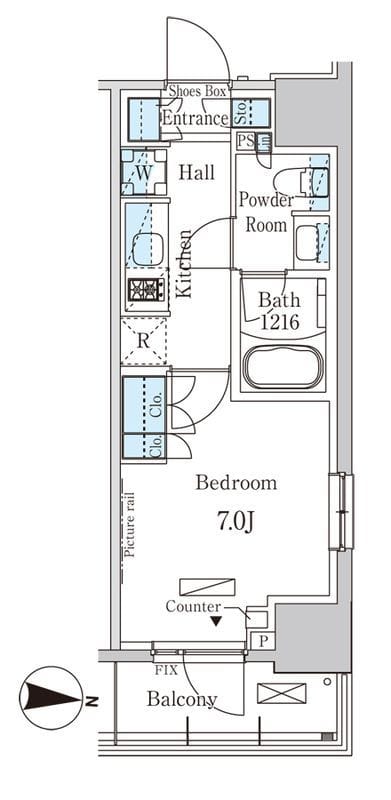 パークアクシス押上サウス 901 間取り図