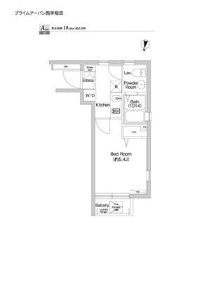 プライムアーバン西早稲田 407 間取り図