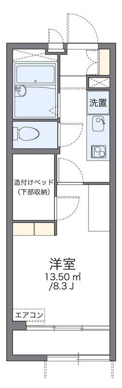 レオパレスウイスタリア 105 間取り図