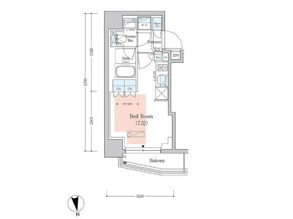 プライムアーバン品川中延 0903 間取り図
