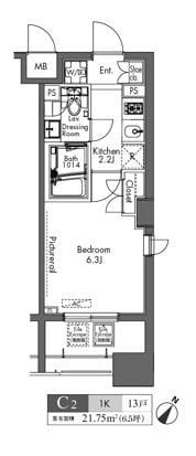 プラウドフラット三軒茶屋 1201 間取り図