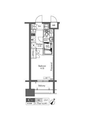 プラウドフラット三軒茶屋 402 間取り図