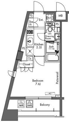 プラウドフラット三軒茶屋 604 間取り図